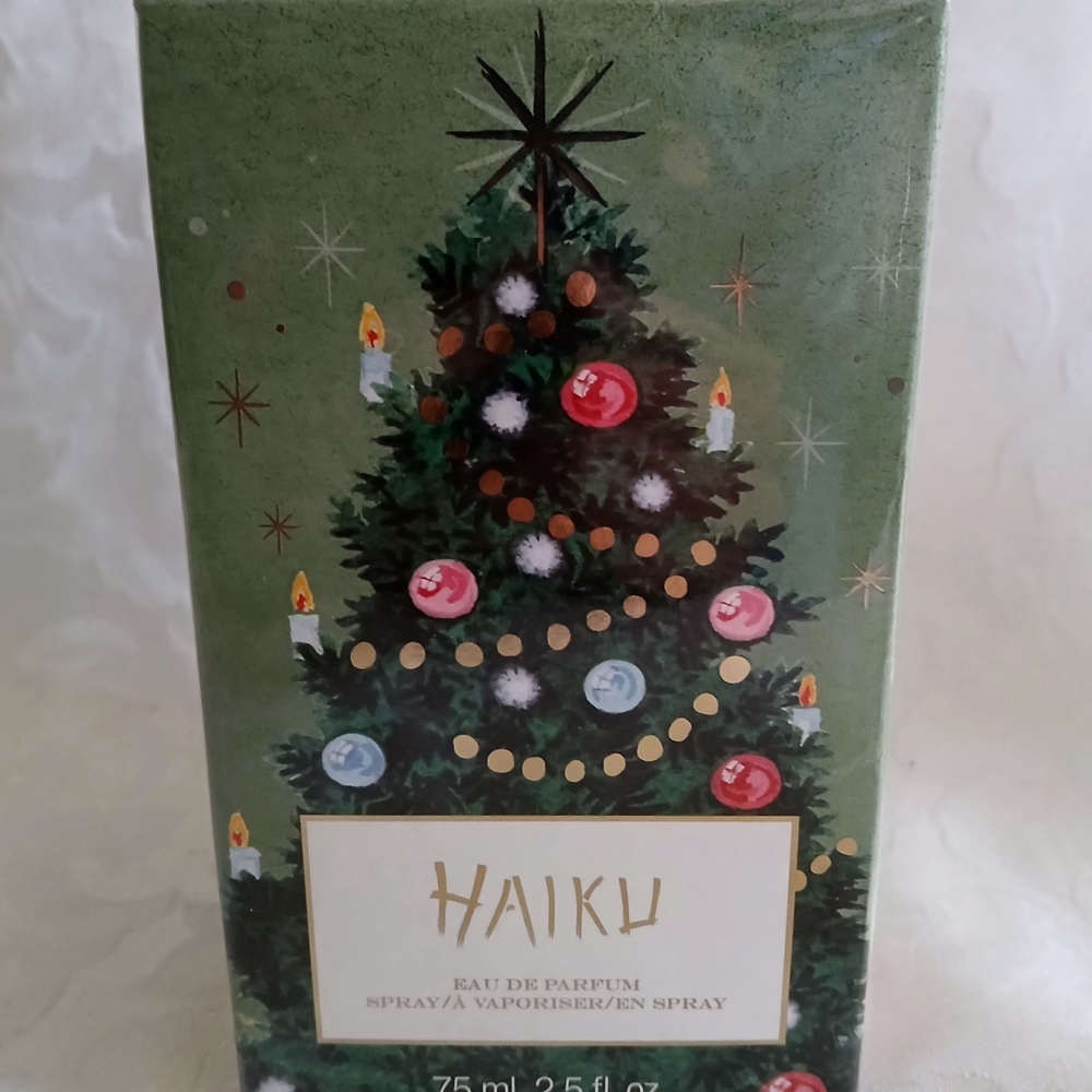 Avon Haiku Holiday Decor Eau de Parfum Spray Tree Decanter 2.5 oz.
